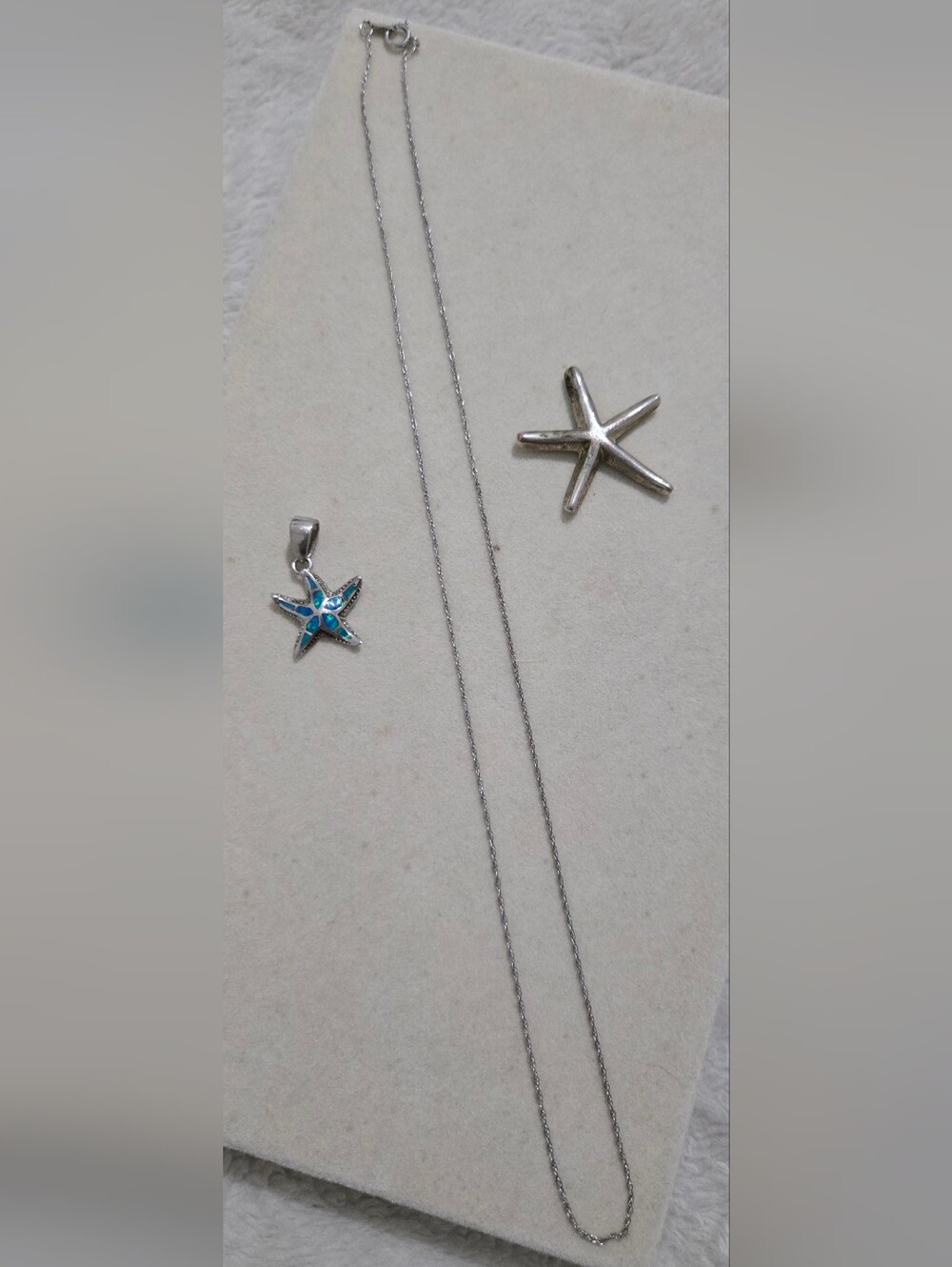 Sterling Silver Necklace with Starfish Pendants